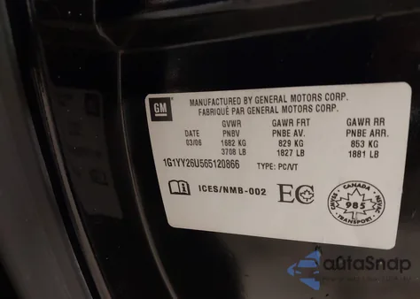 2006 Chevrolet Corvette z USA, uszkodzony, nr VIN 1G1YY26U565120866